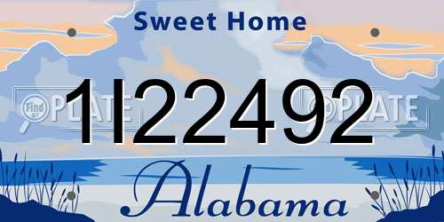 1I22492 Alabama License Plate