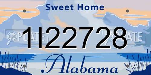 1I22728 Alabama License Plate