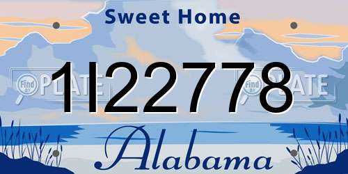 1I22778 Alabama License Plate