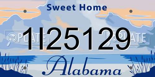 1I25129 Alabama License Plate