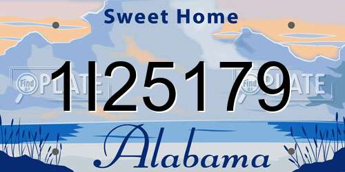 1I25179 Alabama License Plate
