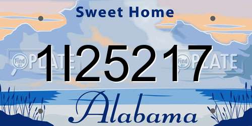 1I25217 Alabama License Plate