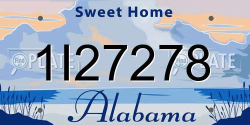 1I27278 Alabama License Plate