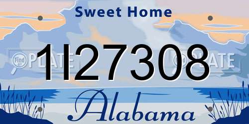 1I27308 Alabama License Plate