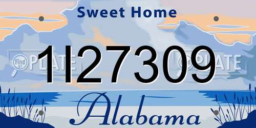 1I27309 Alabama License Plate