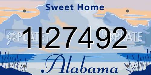 1I27492 Alabama License Plate