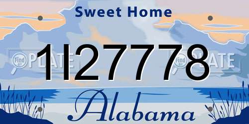 1I27778 Alabama License Plate