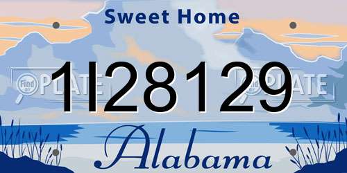 1I28129 Alabama License Plate