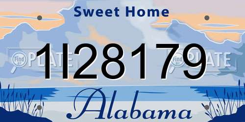 1I28179 Alabama License Plate
