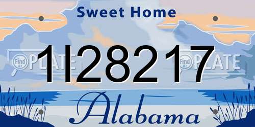 1I28217 Alabama License Plate