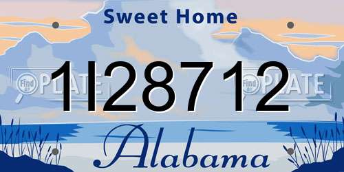 1I28712 Alabama License Plate