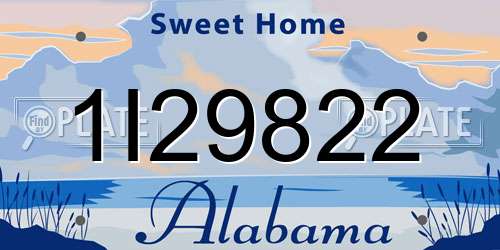 1I29822 Alabama License Plate