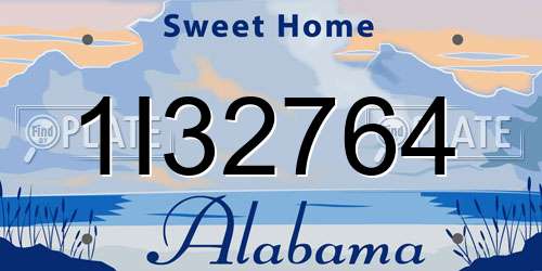 1I32764 Alabama License Plate