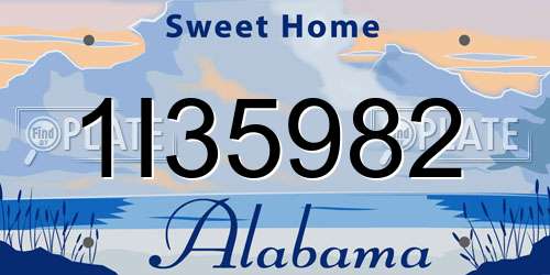 1I35982 Alabama License Plate