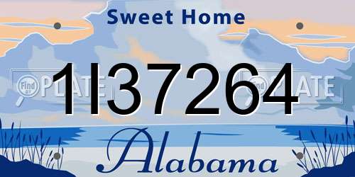 1I37264 Alabama License Plate