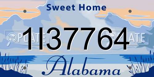 1I37764 Alabama License Plate