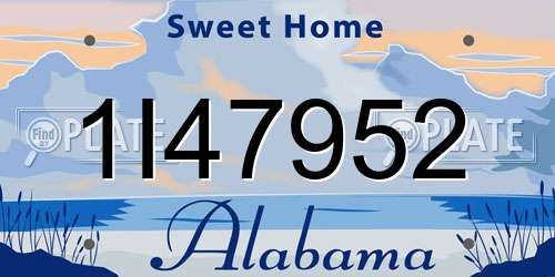 1I47952 Alabama License Plate