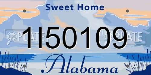 1I50109 Alabama License Plate