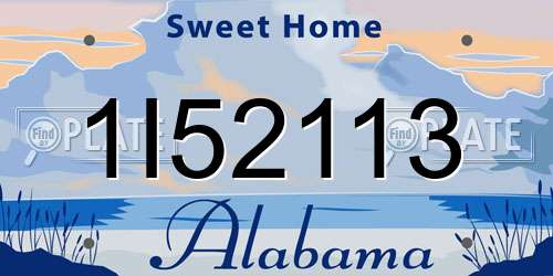 1I52113 Alabama License Plate