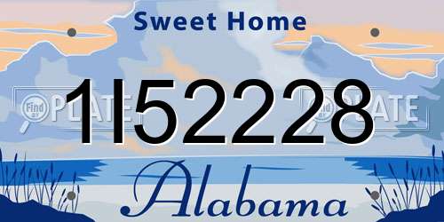 1I52228 Alabama License Plate