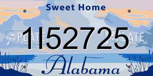 1I52725 Alabama License Plate