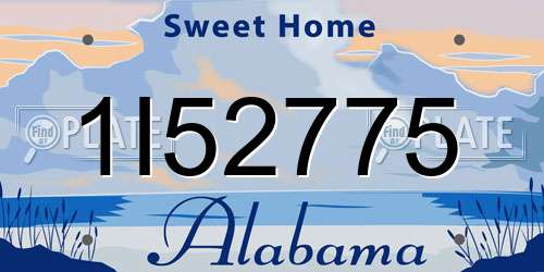 1I52775 Alabama License Plate