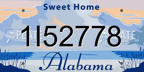 1I52778 Alabama License Plate