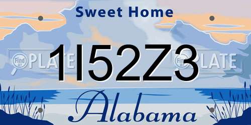 1I52Z3 Alabama License Plate