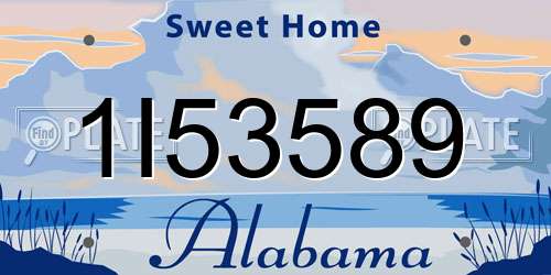 1I53589 Alabama License Plate