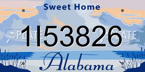1I53826 Alabama License Plate