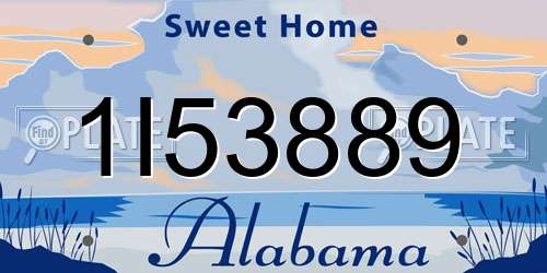 1I53889 Alabama License Plate