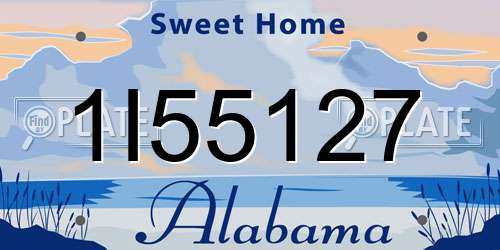1I55127 Alabama License Plate