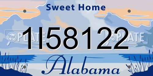 1I58122 Alabama License Plate