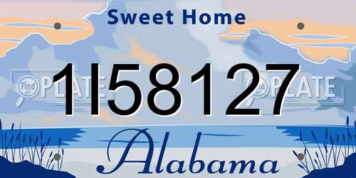1I58127 Alabama License Plate