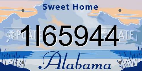 1I65944 Alabama License Plate