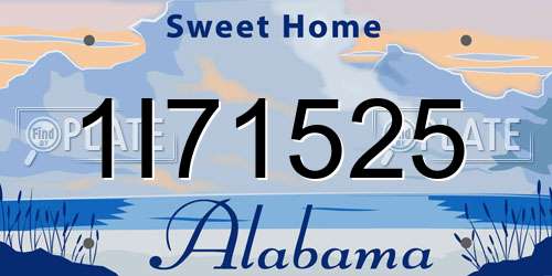 1I71525 Alabama License Plate