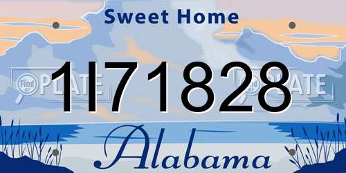 1I71828 Alabama License Plate