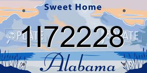 1I72228 Alabama License Plate
