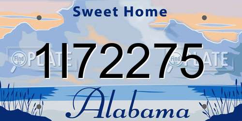 1I72275 Alabama License Plate