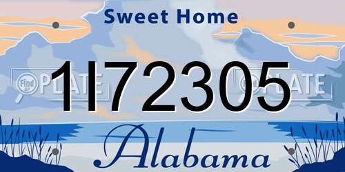 1I72305 Alabama License Plate