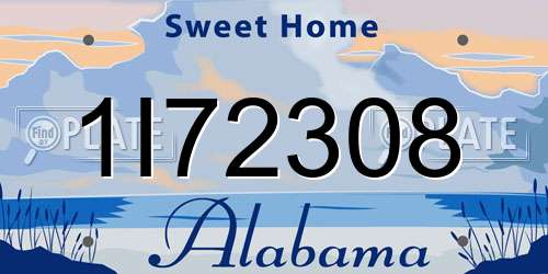 1I72308 Alabama License Plate