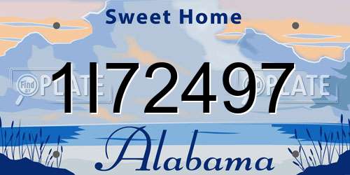 1I72497 Alabama License Plate