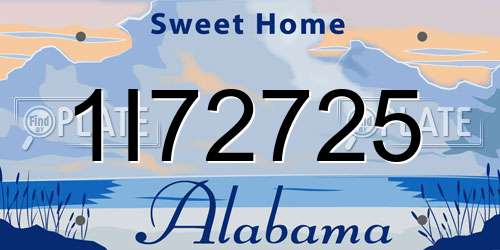 1I72725 Alabama License Plate