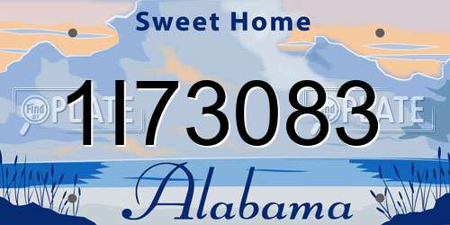1I73083 Alabama License Plate