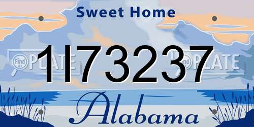 1I73237 Alabama License Plate
