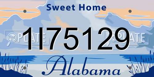 1I75129 Alabama License Plate