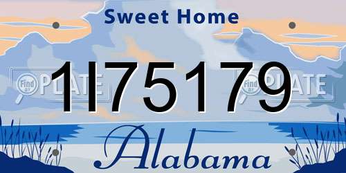 1I75179 Alabama License Plate