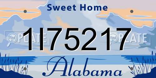 1I75217 Alabama License Plate
