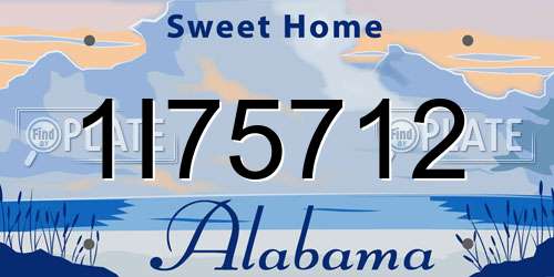 1I75712 Alabama License Plate