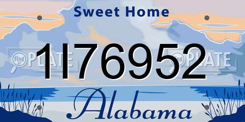 1I76952 Alabama License Plate